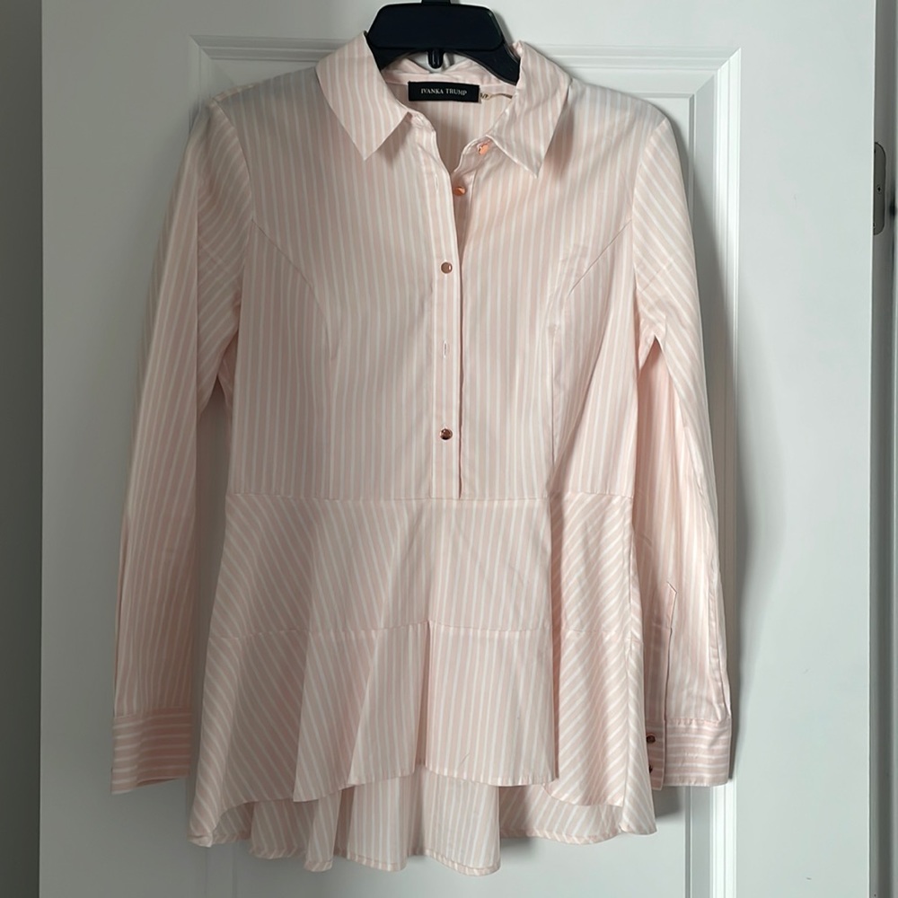 Pink and white blouse